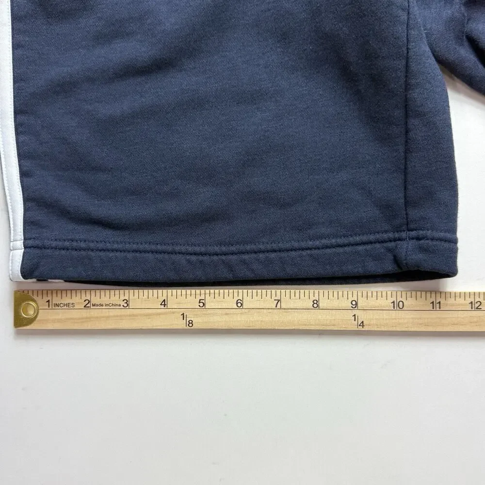 Adidas Originals Mens Size Small Active 3 Stripes Fleece Sweat Shorts Navy Blue